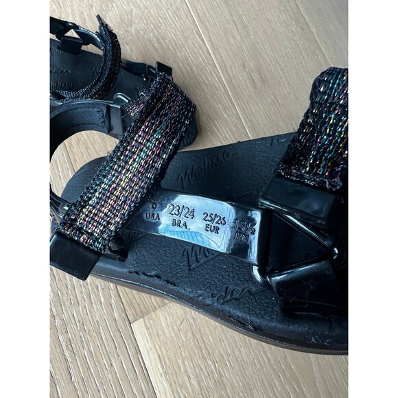 Mini Melissa Rainbow Metallic Black Jelly Gladiator Sandals Toddler Girls sz 9c - Picture 6 of 8